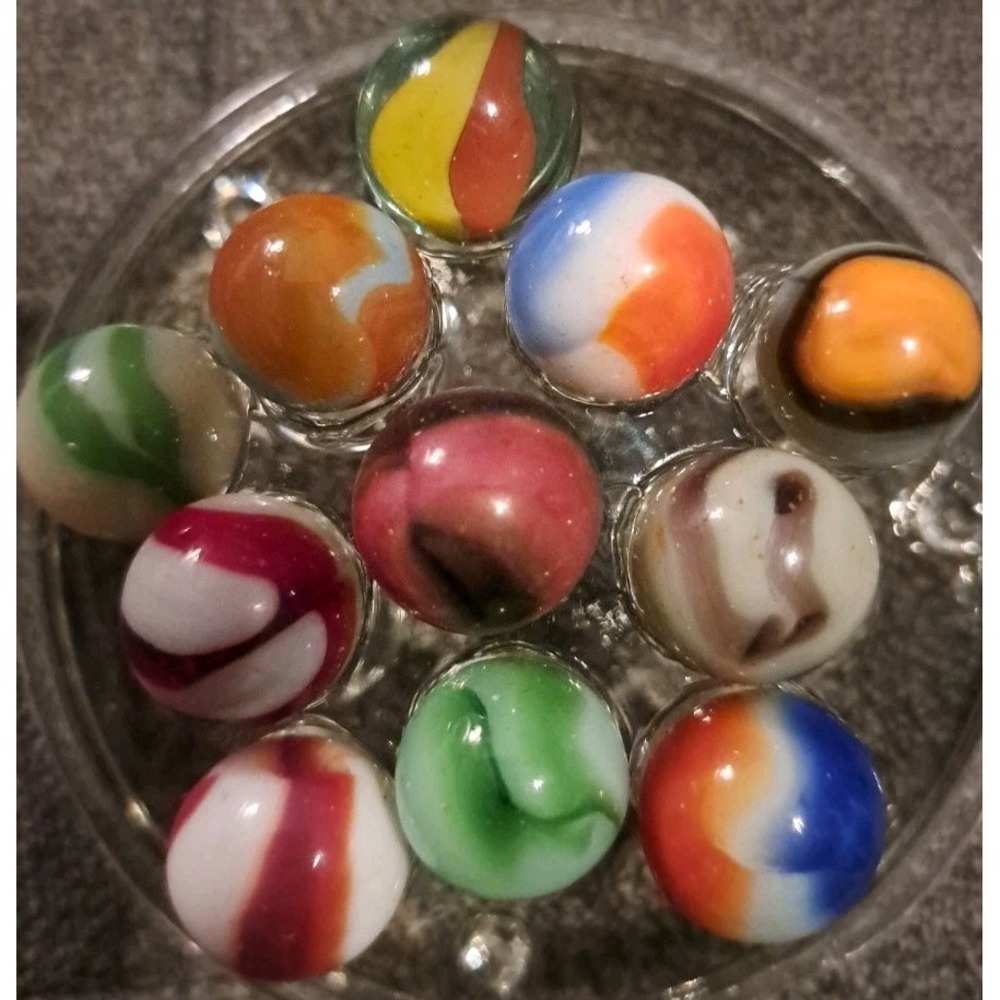 Lot Of 11 Estate Sale Marbles Mixed Colors